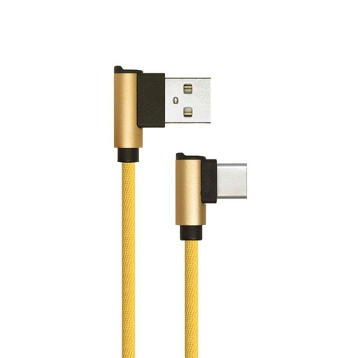 V-TAC Cavo da USB Tipo-C a USB-A 1m Ricarica Rapida 2.4A Gold Series Cavo Antigroviglio in Corda Colore Nero