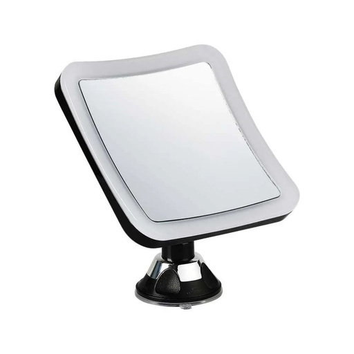 [6630] V-TAC Specchio LED Quadrato 3,2W Portatile con Attacco a Ventosa (ingranditore 10x) 162*192mm 6400K IP44