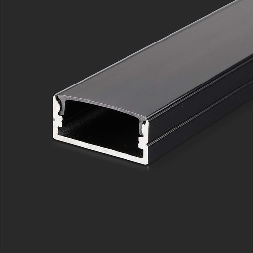 V-TAC Profilo in Alluminio Colore Nero per Strip LED 2000 x 23,5 x 9.8mm