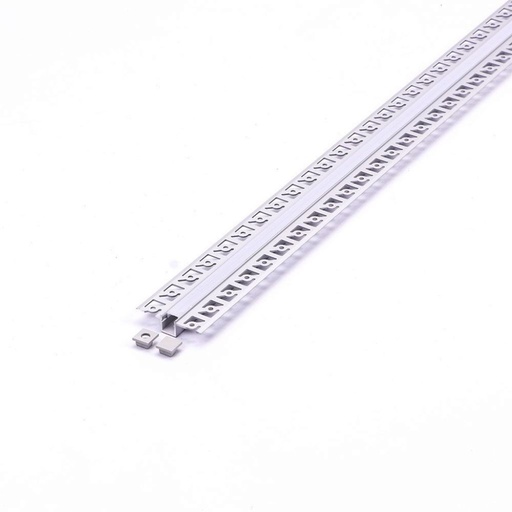 [3360] V-TAC Profilo in Alluminio Colore Silver per Strip LED ad Incasso per Cartongesso (Max l: 9,5mm) Copertura Satinata 2000 x 60mm