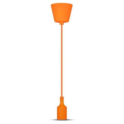 [3484] V-TAC Portalampada a Sospensione E27 (Max 60W) in Silicone Arancione