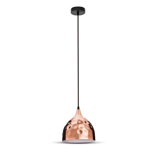 [3715] V-TAC Lampadario LED a Goccia in Metallo con Portalampada E27 (Max 60W) Colore Oro Rosa a Specchio d: 230mm