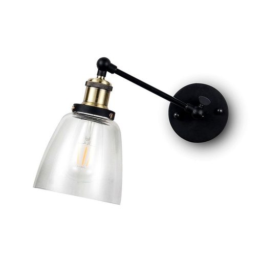 [3861] V-TAC Lampada LED da Muro con Portalampada E27 (Max 60W) con Campana in Vetro d: 140mm IP20