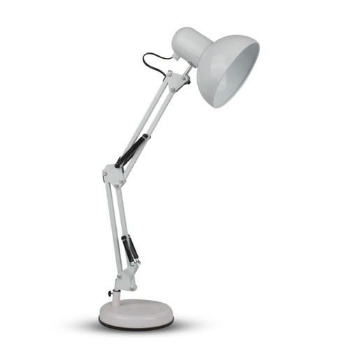 [40351] V-TAC Lampada LED da Tavolo con Attacco E27 e Braccio Regolabile Colore Bianco