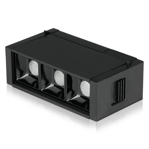 V-TAC Faretto LED SMD Lineare da Binario Magnetico 3W (3*1W) 24V UGR<19 Colore Nero 3000K IP20 CRI>90